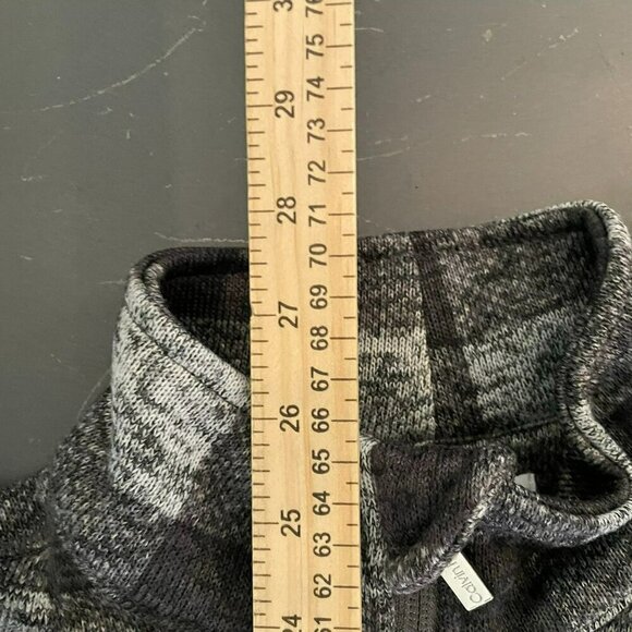 Calvin Klein Women's XS Gingham Black Gray Checker Fleece Zip Up LS Jacket - Picture 5 of 16